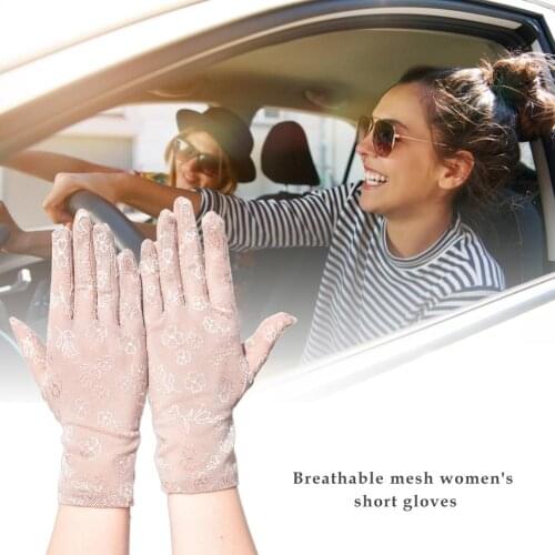 Summer Driving Gloves Women Lace Gloves Short Non-slip Driving Gloves Breathable Touch Screen Sunblock Driving Gloves
