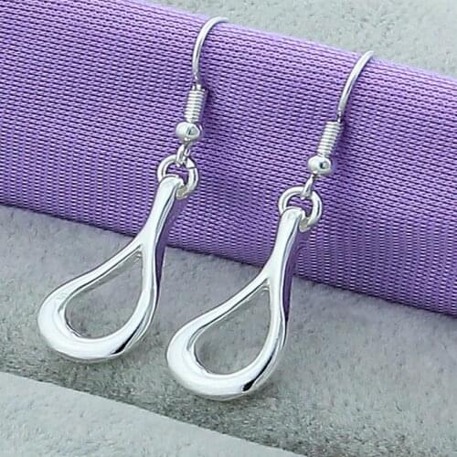 Wholesale 2019 New 925 Sterling Silver Female Hollow Water Drop Earrings for Women Trendy Jewelry