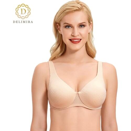 Womens Minimizer Bras Plus Size Unlined Full Coverage Underwire Bra B C D DD E F G