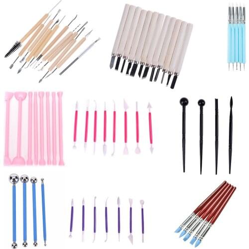 1/3/5/8/14pcs/set Multifunction Handle Wax Pottery Clay Sculpture Carving Modeling Wire Texture Tool DIY Craft