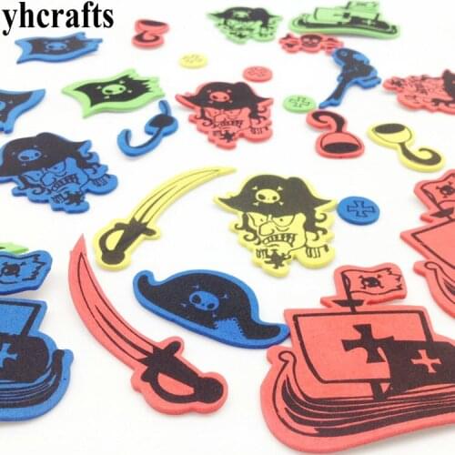 1bag/LOT.Halloween Pirates Foam stickers.Early educational toys Color learning Craft material Classic toys Wall decorative