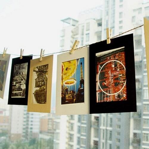 10Pcs Paper Photo Frame Wall Hanging Picture Album Rope Clip DIY Home Decor frames for pictures wall picture frames
