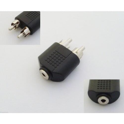 10pcs 3.5mm 1/8" Female Jack To 2 Dual RCA Male Y Splitter Audio Adapter Converter