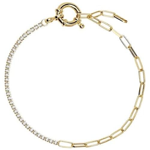 100% 925 Sterling Silver 2021 New Women Chain Bracelet 2mm Tennis Paper Clip Chain 19CM Adjustable