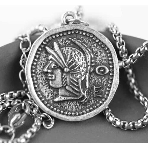 Roman Soldier Coin Necklace Vintage Legionary Hero Warrior Jewelry Dropships