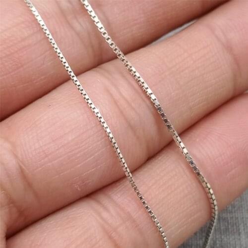 925 Sterling Silver Unfinished Box Chain 0.65mm 0.8mm 1mm 1.5mm