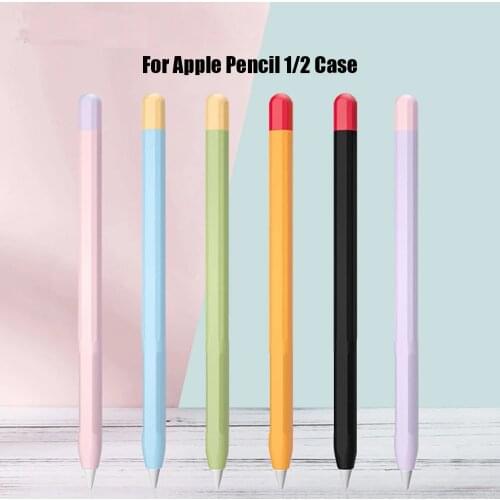 For Apple Pencil 1/2 Soft Silicone Case Tablet Touch Stylus Pen Protective Sleeve Cover Anti-Lost For iPad Pencil Accessories