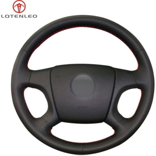LQTENLEO Black PU Artificial Leather Steering Wheel Cover For Skoda Fabia Octavia 2004-2009 Roomster 2006-2009 Superb 2006-2008
