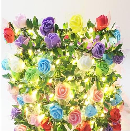 Flower Garland LED String Lights Christmas Holiday Lights for Valentine Wedding Decoration Fairy Lights Led Rose Room Light