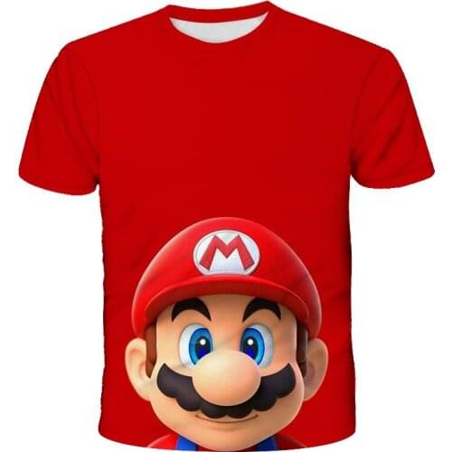 Kids Short Sleeve Cartoon T Shirt Girls Boys 3D Printed Super Mario Tshirts Baby 2021 New Tees Children Casual Clothes Tops