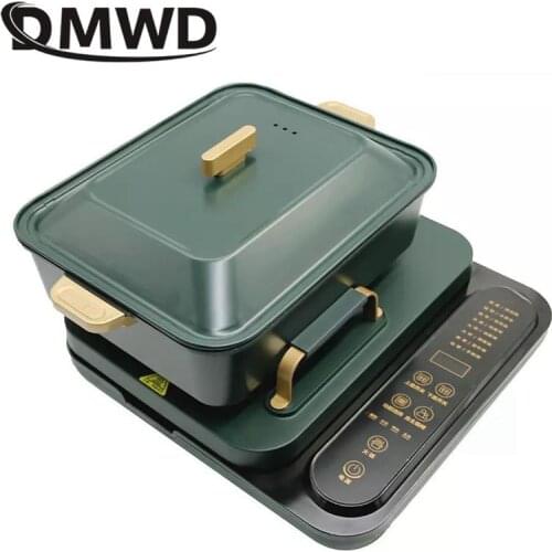 DMWD Household Double Side Heating Electric Skillet Crepe Pancake Maker Automatic Pizza Pie Machine Baking Tray Hot Pot 2 in 1