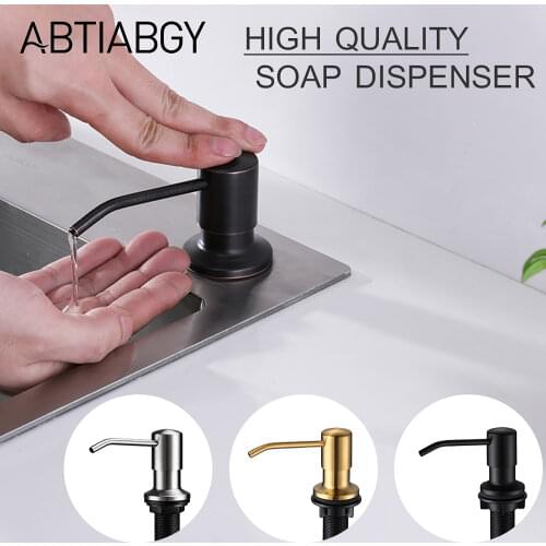 500ml Liquid Soap Dispenser For Kitchen Sink Bathroom Washbasin Countertop Hand Sanitzer Pump Bottle Golden ORB Nickel Black