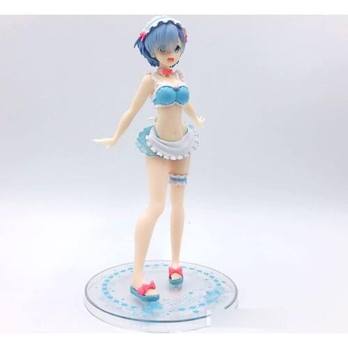 23cm Original Japanese anime figure Re Life in a different world from zero swimsuit Rem Maid ver action figure