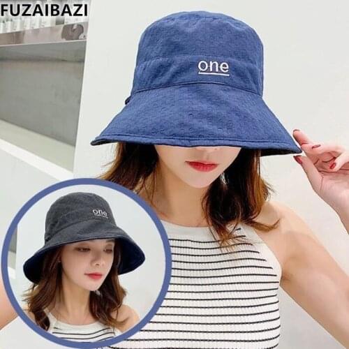FUZAIBAZI New Summer Fashion Brands Sun-Protection Anti-UV Bucket Hats Leisure Sports Sombrero Womens Sunhat Tide Gorras