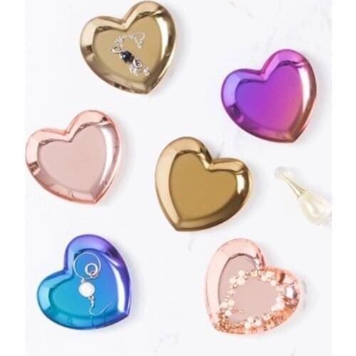 Homies Heart Shaped Jewelry Plate Metal Tray Storage Decoration for Earrings necklace bracelet hairpin jewelry dish Home Decorte