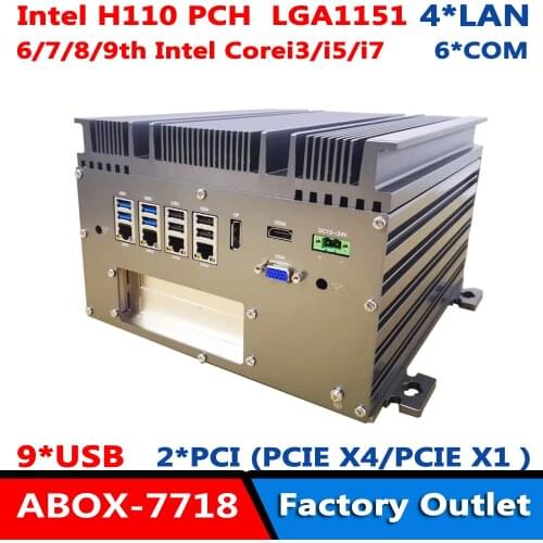 Intel H110 LGA1151 Socket Support 6/7/8/9th Corei3/i5/i7 PC Dual 4K Display Firewall Router Box With 2*PCI/PCIEX4X1