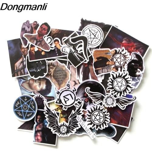 L3541 Dongmanli 37pcs/set Supernatural DIY Skateboard Graffiti Laptop Badge Motorcycle Luggage Accessories