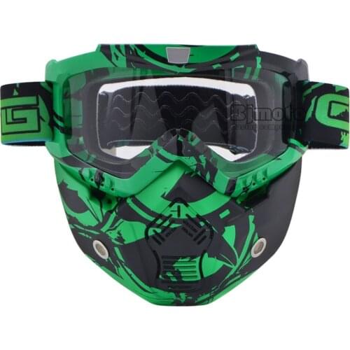 Mask Motocross Goggles Sun Ski Skate Glasses Vintage Face Helmet Mask Detachable Motocross Goggles Scooter Jet Helmets Goggles