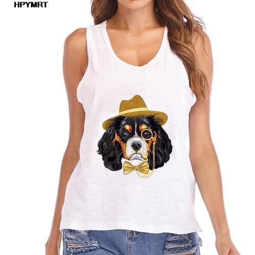 Women Plus Size Tank Tops Noble dog Printed Harajuku Graphic Top Sleeveless Tshirt Female Sexy Vest Ladies Clothes Streetwear