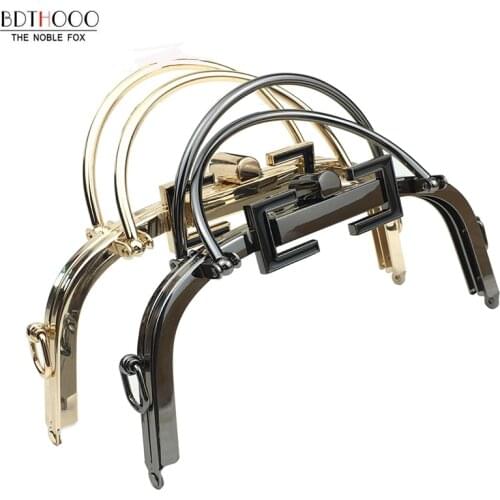 20.5cm New Women Handles for the bsg Frame Metal Purse Frame for Bag Glossy Vintage Kiss Clasp Lock DIY Accessories for Bag