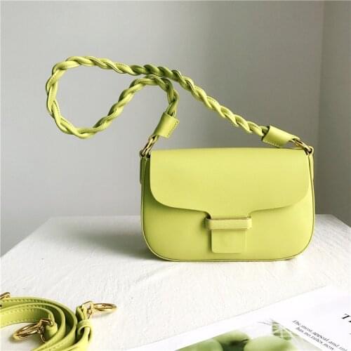 2021 New Genuine Leather Soft Crossbody Bags For Women Luxury Designer Vintage Shoulder Bag Twisted Braid Ladies Messenger Bag