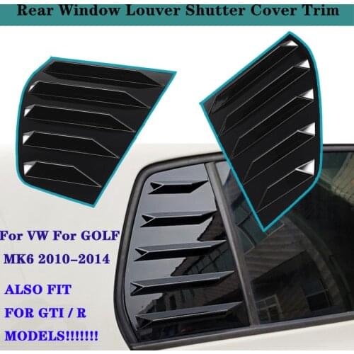 A Pair Car Rear Window Louver Shutter Cover Trim For Golf MK6 2010-2014 Window Louver Side Vent Trim FOR GTI / R MODELS