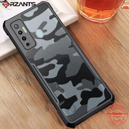 Rzants For Tecno Camon 17 Case Hard [Camouflage Beetle] Shockproof Slim Crystal Clear Cover funda Casing