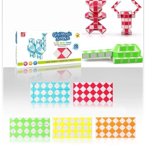 Qiyi 72 Segments Magic Rule Snake Cube Variety Diy Elastic Changed Popular Twist Transformable Kid Puzzle Toy For Children