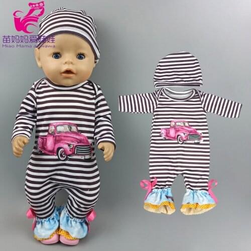 Reborn Baby Doll Clothes Stripe Rompers for 18" Girl Doll Wears Children Birthday Gifts