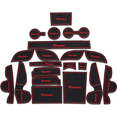 Door Slot Pad Mat 3D Rubber Mat Interior Cup Cushion Groove Mat Lnterior Anti Slip For Hyundai Tucson 2015-2018 Car Styling