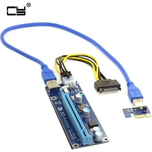 60cm Super stable PCI-E PCI E Express 1x to 16x graphics Card Riser Extender Adapter For Bitcoin BTC Miner Machine