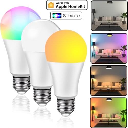 Homekit Smart WIFI Bulb 15W RGBW Light Support APP Remote Control Siri Voice for Apple Smart Home