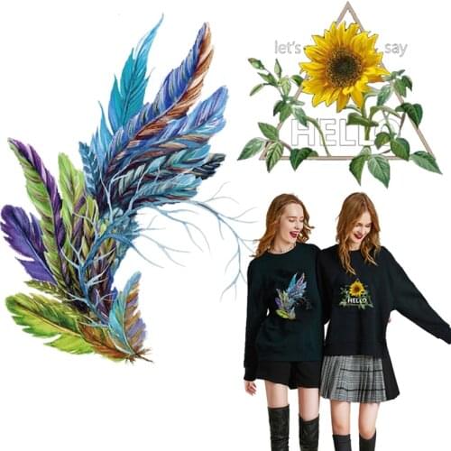 Thermo heat Iron-on transfer for clothes parch iron on vinyl transfer patch sunflower stickers on clothes garment diy stripe