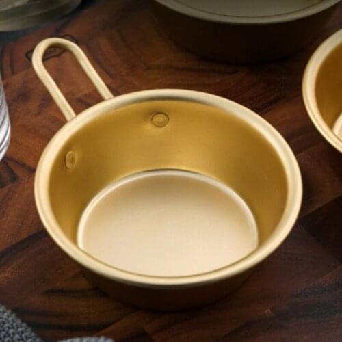 Outdoor Camping Bowl Tableware Gold Color Stainless Steel Bowl Mug Drinking Coffee Tea Beer With Case