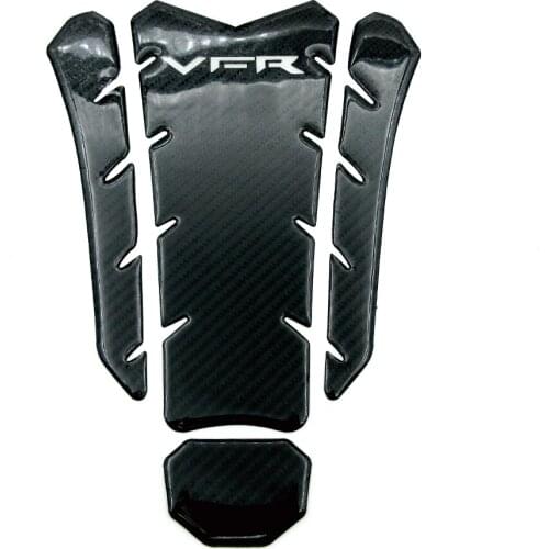 Universal Motorcycle 3D Carbon Fiber Black Fuel Tank Cover Traction Pad Protector Stickers Decals For Honda VFR 1200 VFR800 800F