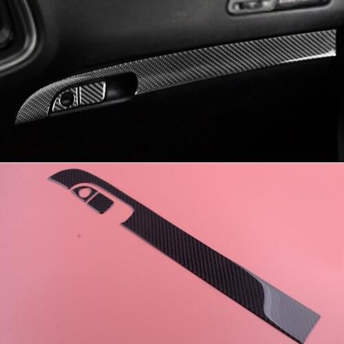1 Set Carbon Fiber Black Copilot Dashboard Storage Box Panel Cover Trim Fit for Dodge Challenger 2015 2016 2017 2018 2019 2020