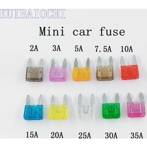 10pcs/lot MINI Car Fuse Auto Car Truck ATC Mini Blade Trumpet Car Fuses 2A 3A 5A 7.5A 10A 15A 20A 25A 30A 35A