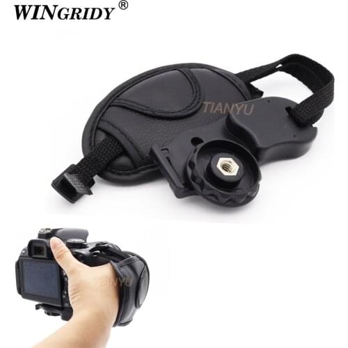 100% GUARANTEE New Black Leather Camera Hand Strap Grip Wrist Strap For NIKON Canon Sony DSLR High Quality