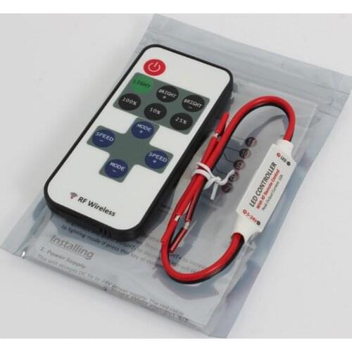 11Keys RF Controller Mini Dimmer RF Remote DC5V 24V LED Strip Controller For 5050 2835 Single Color Led Strip