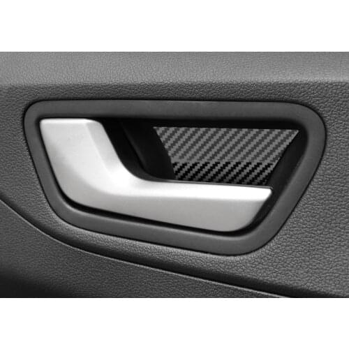 For Hyundai Solaris 2017-2020 Carbon Fiber Stainless Steel Car Interior Door Handle Ornament Accessories Car Styling 4pcs