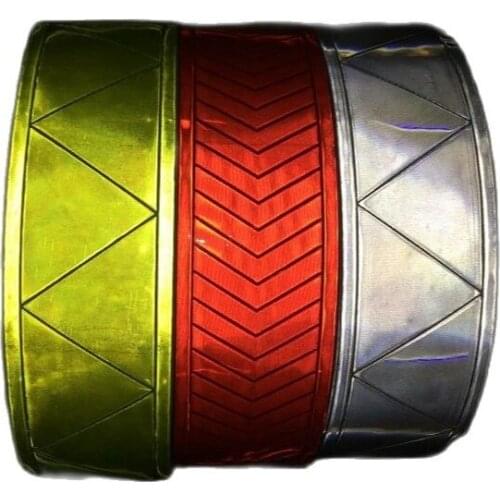 5CM*50M Fluorescent Reflective Warning PVC Strip Micro Prism PVC Lattice Tape Sewing On Road Traffic Police Cleaner Cloghing