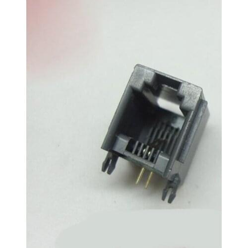 50pcs/Lot RJ11 6P2C Female PCB Mount Modular Plug/Jack Network Connector 2P Grey