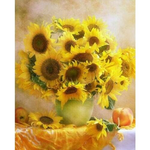 5D DIY Diamond Painting Apple sunflower flower Diamond Embroidery Picture Of Rhinestone Decor Diamond Painting Full Square TY508