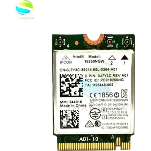 Wireless Card for intel Tri-band 18260NGW 867M dual band 2.4G+5G M.2 wifi bluetooth 4.2 for Dell E7470 7270 D P/N 0J7Y3C