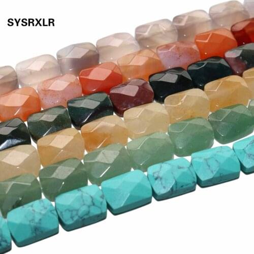 8 * 12 MM Faceted Natural Stone Agates Quartz Tiger Eye Beads Spacer Beads For Jewelry Making DIY Bracelet Necklace Material