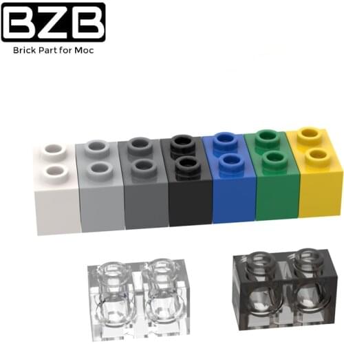 BZB 10pcs MOC Bricks 32000 Technical Brick 1x2 2 Holes House Car Model Building Blocks DIY Educational High-Tech Spare Kids Toys