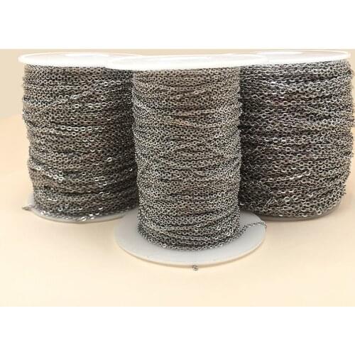 5 Meters/Lot Cross Shape Stainless Steel Chain Bulk Necklace Women Fashion Choker Pendant Handmand Craft DIY For Jewelry Making