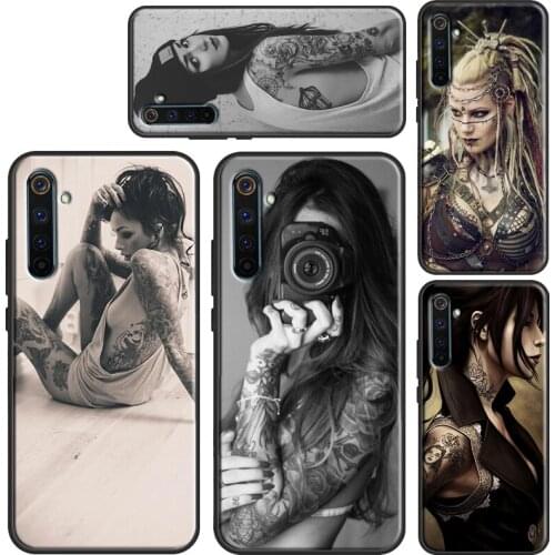 Sexy Sleeve Tattoo Girl Case For OPPO Realme 8 Pro 6 7 Q3 Pro C3 C11 C15 C21 GT OnePlus 8 Pro 9 Pro 7T 8T 9R Cover