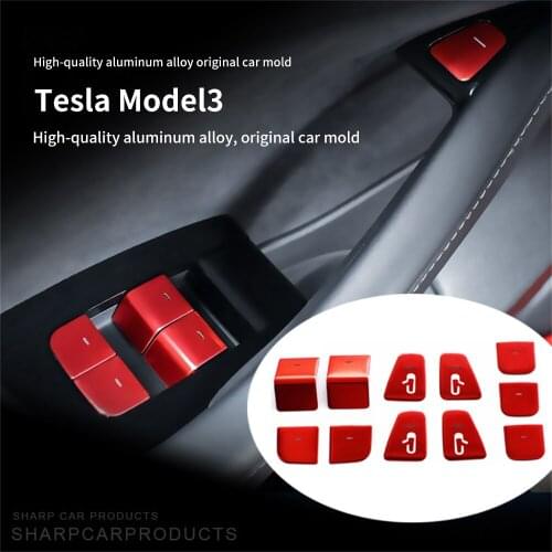 Decoration Sticker For Tesla Model 3 Window Lifter Switch Buttons Decorative Cover Trim Sticker Car Interior Accessories
