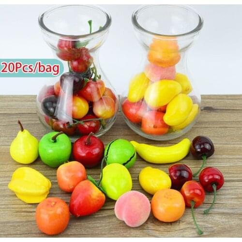 20Pcs/lot Artificial Fruit Mini Simulation Fruits Photography Props Window Display Room Home Decor Wedding Decoration